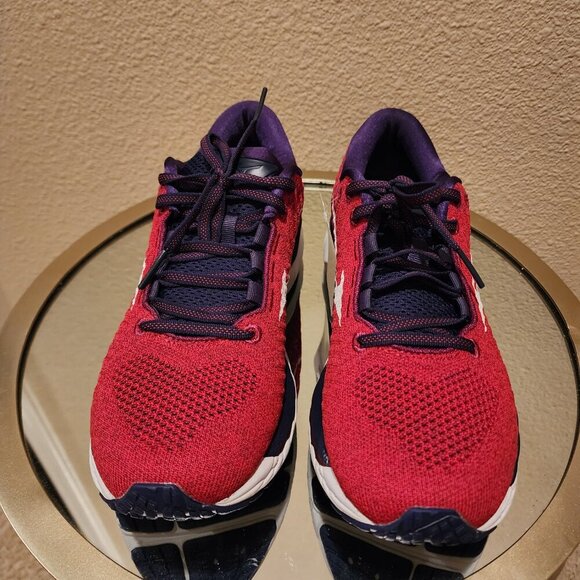 Mizuno Wave Sky Women's Size 10 Red Purple Knit Mesh Lace Up Running Sneaker - Picture 3 of 10